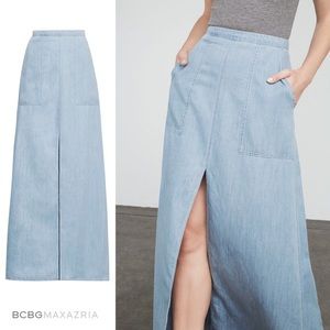 BCBG Long Jean Skirt with Slit